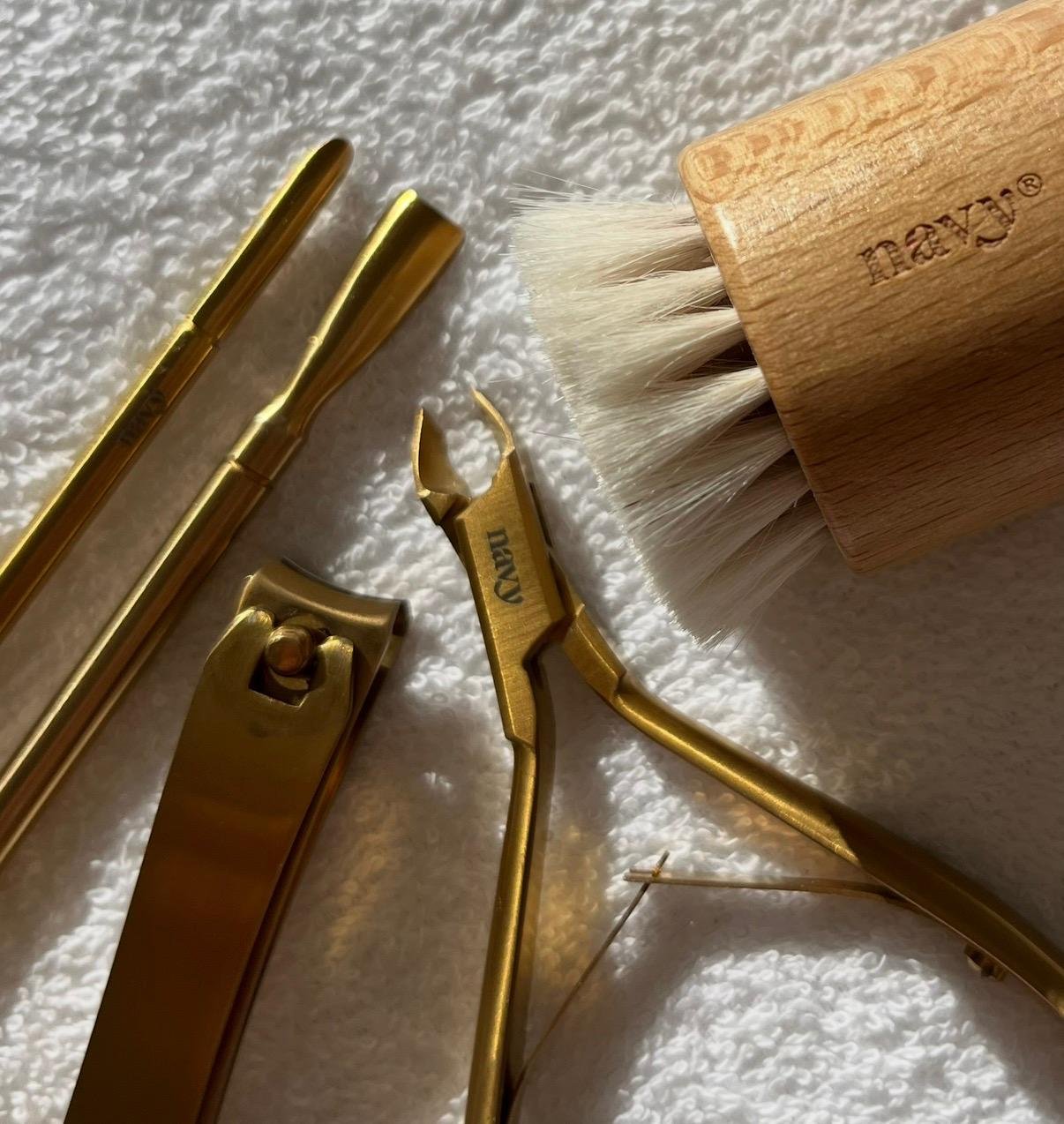 Navy Professional cuticle and nail tools used at 12:47 Beauty