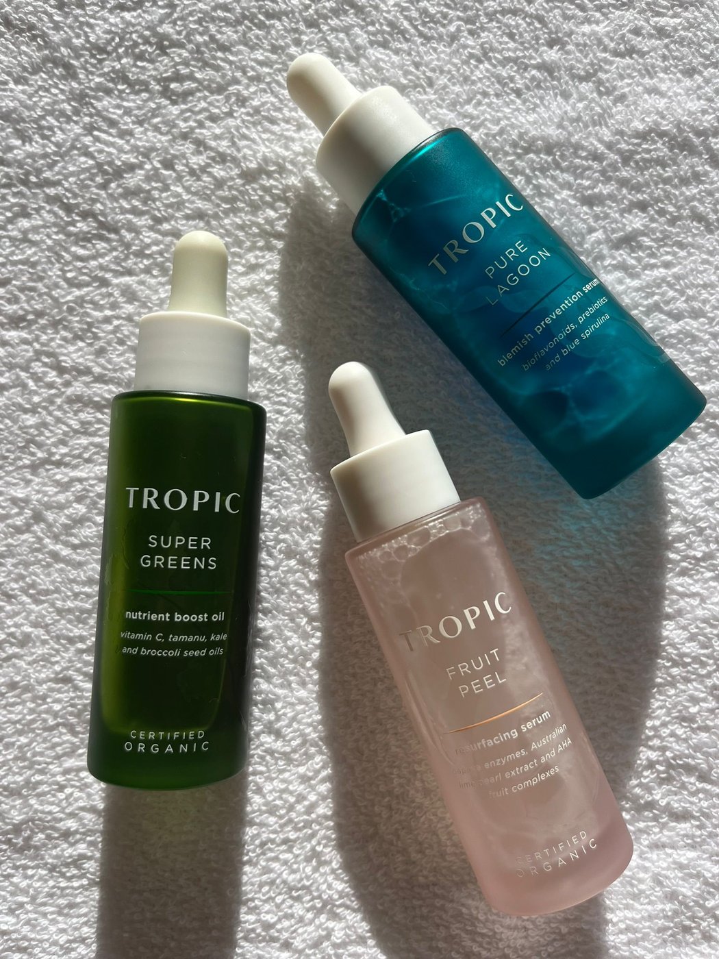 Tropic Skincare serums used at 12:47 Beauty